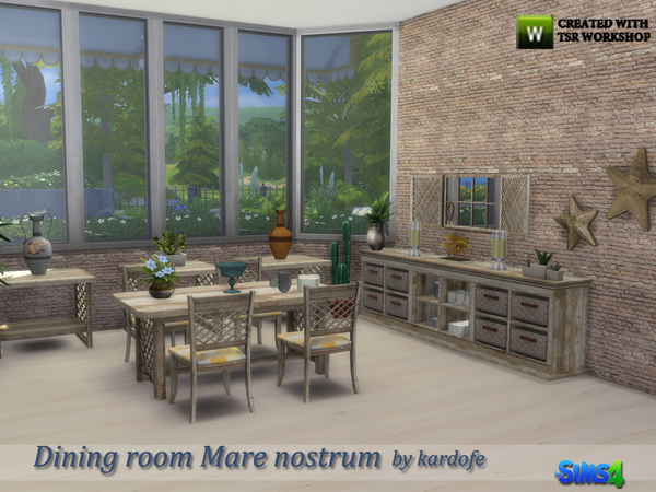 Sims 4 — kardofe_Dining room Mare nostrum by kardofe — Fresh and summer dining room, ideal for the holiday home on the