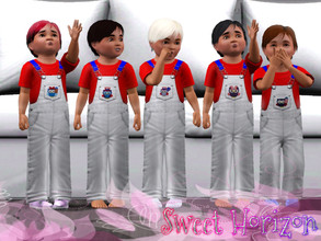 Sims 3 — 5 Toddler Boy dungarees USA by Sweet_Horizon — 5 Toddler Boy dungarees USA Very Sweet xD