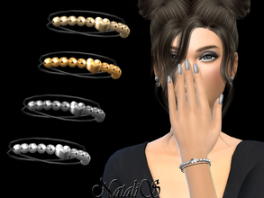 Sims 4 — NataliS_Heart beaded bracelet by Natalis — Romantic beaded bracelet with heart charm. FT-FA-YA 4 colors.