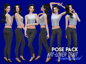 Sims 4 — Model Pose Pack - ArtLover trait by Simstailored — This is a pose pack that'll replace the animations in