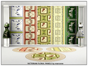 Sims 3 — Victorian Floral Panels_marcorse by marcorse — Five collected Victorian floral panel designs - all found in