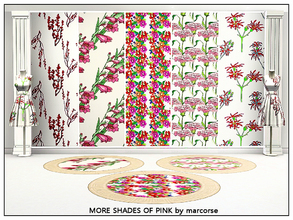 Sims 3 — More Shades of Pink_marcorse by marcorse — Five selected floral patterns in shades of pink. All are found in
