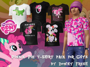 Sims 3 — My Little Pony: Pinkie Pie T-Shirt Pack for Guys by Downy Fresh — Shirts based on My Little Pony: Friendship Is
