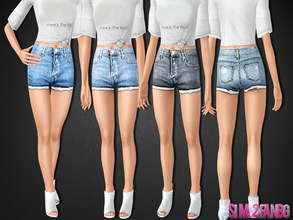 Sims 3 — 490 - Denim Shorts For Teen by sims2fanbg — .:490 - Denim Shorts For Teen:. Shorts in 4 recolors, Recolorable. I
