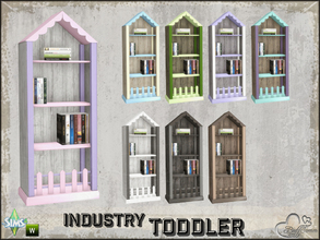 Sims 4 — Industry Toddler Bookshelf Recolor 2 by BuffSumm — Part of the *Industry Series* Recolor Only! Mesh needed: