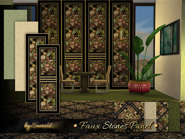 Sims 4 — Faux Stones Panel by Emerald — This faux stones panel prides itself in being the perfect way to get the look of