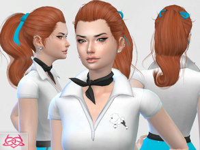Sims 4 — Ponytail 3 by Colores_Urbanos — new meshes made by me -Need your game updated with the latest patch from