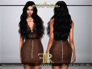 Sims 4 — Lace-Up Suede Mini Skirt by FashionRoyaltySims — 