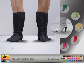 Sims 4 — Knee Draca Boots by Elfdor — New version of EA boots - 30 swatches - with real in game shine - new mesh (EA