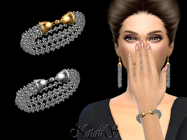 Sims 4 — NataliS_Crystal Multi-strand Bracelet by Natalis — Multi-strand bracelet with chain crystals. FT-FA-FE. 4