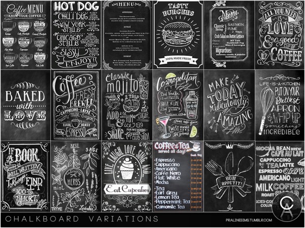 Sims 4 — Chalkboard Variations by Pralinesims — By Pralinesims