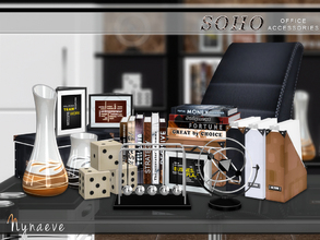 Sims 4 — Soho Office Accessories by NynaeveDesign — Modern office accessories bring together smooth, clean lines