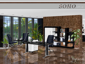 Sims 4 — Soho Office by NynaeveDesign — Furnishing a modern office is a fun way to make a work space that reflects your