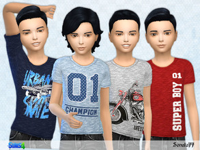 Sims 4 — S77 boy 17 by Sonata77 — T-shirt with nice prints for boys. New item. 4 colors. Base game.
