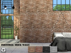 Sims 4 — Industrial Brick Walls by Torque3 — Industrial Brick Walls that are worn and weathered provide an urban or