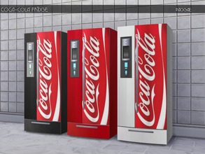 Sims 4 — Coca-Cola Fridge by Paogae — A fridge with the Coca-Cola brand in three colors, white, red and black, for your