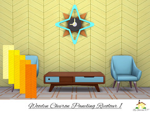 Sims 4 — Wooden Chevron Paneling Wall Recolour 1 by sharon337 —  Wooden Chevron Paneling Wall in 5 different colours in