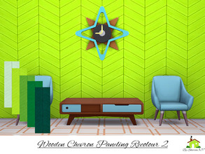 Sims 4 — Wooden Chevron Paneling Wall Recolour 2 by sharon337 — Wooden Chevron Paneling Wall in 5 different colours in