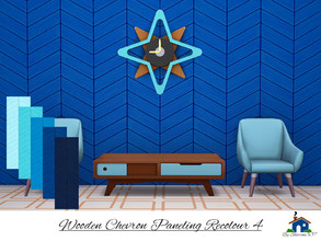 Sims 4 — Wooden Chevron Paneling Wall Recolour 4 by sharon337 — Wooden Chevron Paneling Wall in 5 different colours in