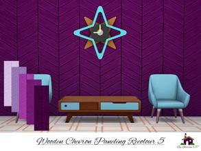 Sims 4 — Wooden Chevron Paneling Wall Recolour 5 by sharon337 — Wooden Chevron Paneling Wall in 5 different colours in