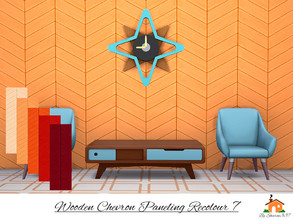 Sims 4 — Wooden Chevron Paneling Wall Recolour 7 by sharon337 — Wooden Chevron Paneling Wall in 5 different colours in
