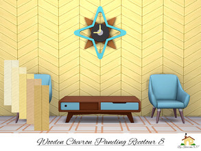 Sims 4 — Wooden Chevron Paneling Wall Recolour 8 by sharon337 — Wooden Chevron Paneling Wall in 5 different colours in