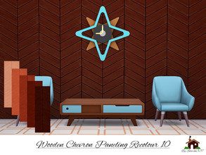 Sims 4 — Wooden Chevron Paneling Wall Recolour 10 by sharon337 — Wooden Chevron Paneling Wall in 5 different colours in