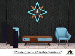 Sims 4 — Wooden Chevron Paneling Wall Recolour 11 by sharon337 — Wooden Chevron Paneling Wall in 5 different colours in