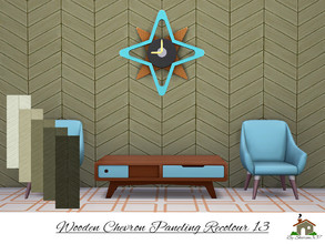 Sims 4 — Wooden Chevron Paneling Wall Recolour 13 by sharon337 — Wooden Chevron Paneling Wall in 5 different colours in