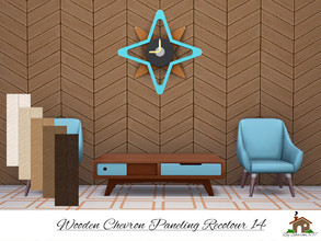 Sims 4 — Wooden Chevron Paneling Wall Recolour 14 by sharon337 — Wooden Chevron Paneling Wall in 5 different colours in