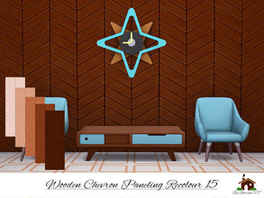 Sims 4 — Wooden Chevron Paneling Wall Recolour 15 by sharon337 — Wooden Chevron Paneling Wall in 5 different colours in