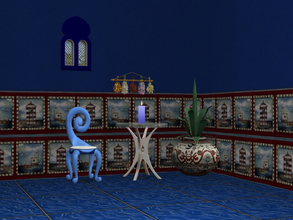 Sims 2 — Interior Ideas-Ocean Blue Set-Ocean Dark Blue Wall by allison731 — Dark blue wall with nautical theme.