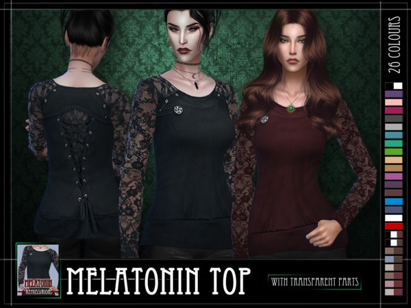 Sims 4 — Melatonin Top - HQ & NonHQ by RemusSirion — Melatonin Top for TS4 This set contains a HQ compatible and a