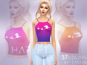 Sims 4 — Harlet Tee by taraab — A new halter neck tee design that comes in 37 colors! Available for sims aged teen to