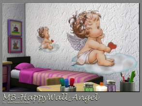 Sims 4 — MB-HappyWall_Angel by matomibotaki — MB-HappyWall_Angel, a sweet little angel protects your baby of bad dreams,