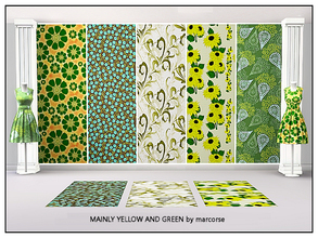 Sims 3 — Mainly Yellow and Green_marcorse. by marcorse — Five Fabric patterns, mainly in shades of yellow and green. [If