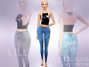Sims 4 — Lillyian Jeans by taraab — A new jeans design that comes in 13 colors! Available for sims aged teen to elder and