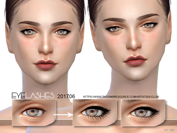 Sims 4 — S-Club WM ts4 eyelashes 201706 by S-Club — Eyelashes with 4 colors, from light to dark, hope you like this,