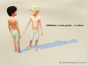 Sims 4 — Children's cute pants - Two colors by jeisse197 — Category: Everyday / Underwear Age: Child Mesh: By EA (Base
