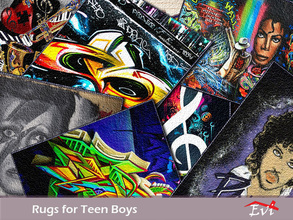 Sims 4 — Rugs for Teen Boys by evi — A set of rugs for teen boys bedrooms 