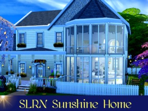 Sims 4 — SLRN Sunshine Home by Whatthewoohoo — Large light letting windows throughout this cheerful home allow the sun to