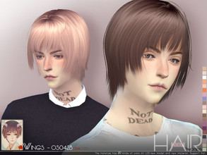 Sims 4 — WINGS-OS0428 by wingssims — This hair style has 20 kinds of color File size is about 20MB hope you like it