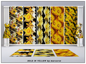 Sims 3 — Bold in Yellow_marcorse by marcorse — Five collected patterns featuring bold yellow flowers. All are found in