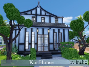 Sims 4 — Koi House by Ineliz — Small Asian style house for your sims to have fun with. 