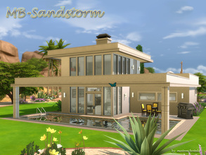 Sims 4 — MB-Sandstorm by matomibotaki — Modern house for a couple or a single Sims, sylish and chic. Details: Entrance,