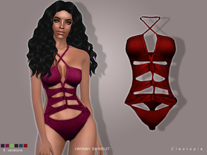 Sims 4 — Set79- HANNAH Swimsuit by Cleotopia — This gorgeous piece features a cross-strap design and gives you that