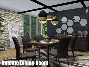 Sims 3 — Valente Dining Room by QoAct — QoAct Design Workshop | 2017 Dining Room Collection Set Content: - Valente Dining