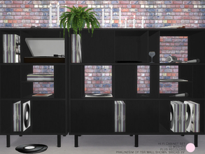 Sims 4 — Hi Fi Cabinet Set by DOT — Hi Fi Cabinet Set. 5 Contemporary Candle Lamps plus Headphones that play music and a