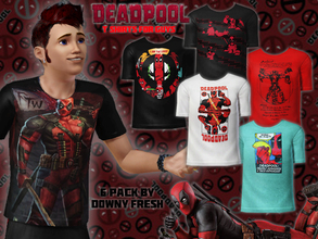 Sims 3 — Deadpool T-Shirt 6-Pack by Downy Fresh by Downy Fresh — New designs, new mesh, same Chump Deadpool :D 