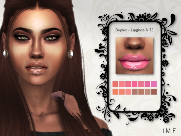 Sims 4 — IMF Duplex Lipgloss N.72 by IzzieMcFire — Duplex Lipgloss N.72 contains 14 colors. Standalone item with